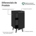 Balcão de cozinha 40 cm 1 porta com pés preto nice madesa