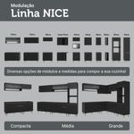 Balcão de cozinha 40 cm 1 porta com pés preto nice madesa