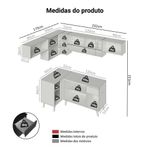 Armário de cozinha completa de canto 405 cm preto nice madesa 06