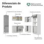 Armário de cozinha completa de canto 100% mdf 377cm smart branco brilhante madesa 01