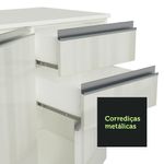 Armário de cozinha completa de canto 100% mdf 377cm smart branco brilhante madesa 01