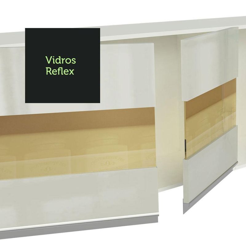 Armário de cozinha completa de canto 100% mdf 377cm smart branco brilhante madesa 01