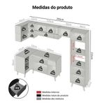 Armário de cozinha completa de canto 385 cm preto nice madesa 04