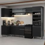 Armário de cozinha completa de canto 385 cm preto nice madesa 04