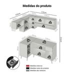 Armário de cozinha completa de canto 325 cm preto nice madesa 04