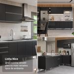 Armário de cozinha completa de canto 325 cm preto nice madesa 04