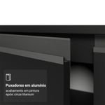 Armário de cozinha completa de canto 325 cm preto nice madesa 04