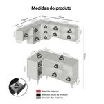 Armário de cozinha completa de canto 325 cm preto nice madesa 06
