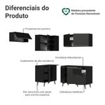 Armário de cozinha completa de canto 325 cm preto nice madesa 06