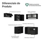 Armário de cozinha completa de canto suspenso 325 cm preto nice madesa 01