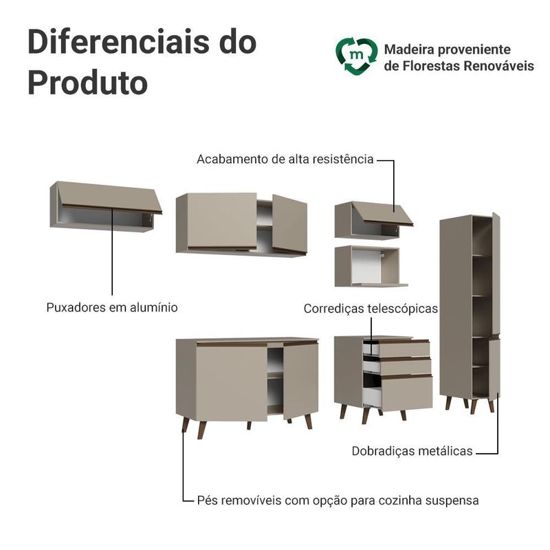 Armário de cozinha completa 300cm nice madesa 05