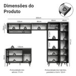 Armário de cozinha completa 300 cm preto nice madesa 09