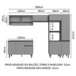 Armário de cozinha completa 300cm nice madesa 08