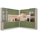 Armário de cozinha completa de canto 549 cm branco vik madesa 01