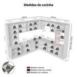 Armário de cozinha completa de canto 549 cm branco vik madesa 01