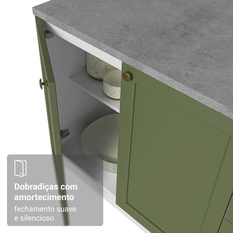 Armário de cozinha completa de canto 549 cm branco vik madesa 01