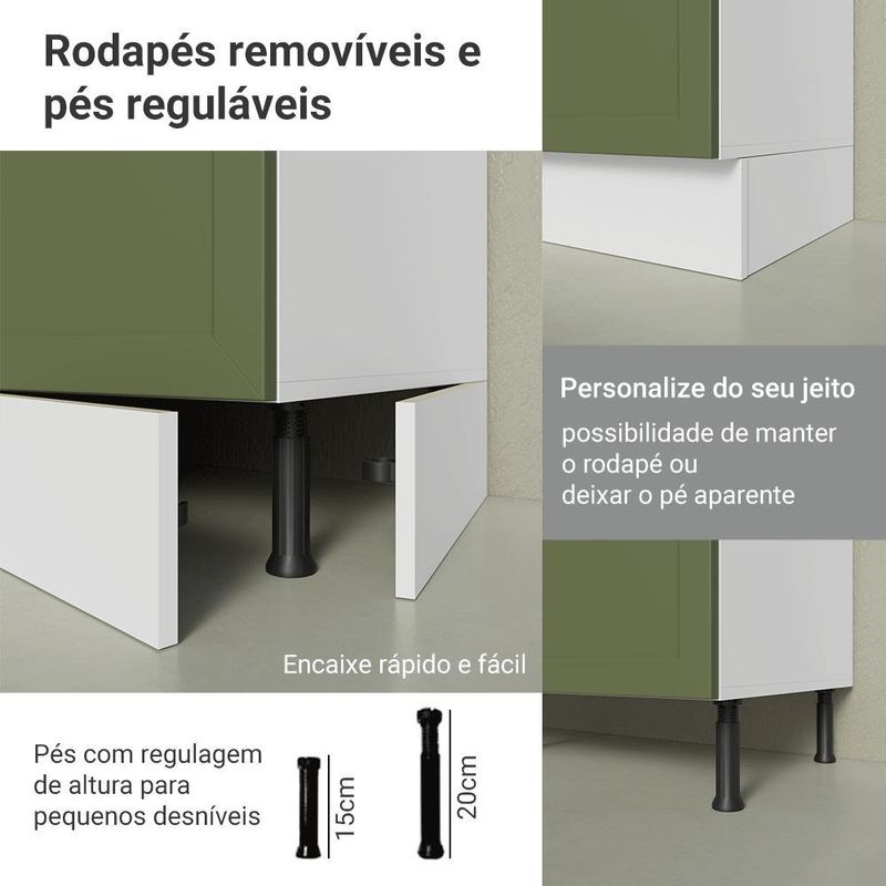 Armário de cozinha completa de canto 549 cm branco vik madesa 01