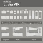 Armário de cozinha completa de canto 549 cm branco vik madesa 01