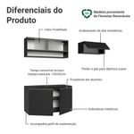 Armário de cozinha compacta 200 cm suspenso preto nice madesa 07 xa