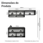 Armário de cozinha compacta 200 cm suspenso preto nice madesa 07 xa