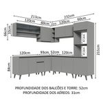 Armário de cozinha completa de canto 445cm nice madesa 01