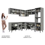 Armário de cozinha completa de canto 445cm nice madesa 01