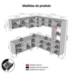 Armário de cozinha completa de canto 445 cm preto nice madesa 02