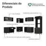 Armário de cozinha completa de canto 445 cm preto nice madesa 02