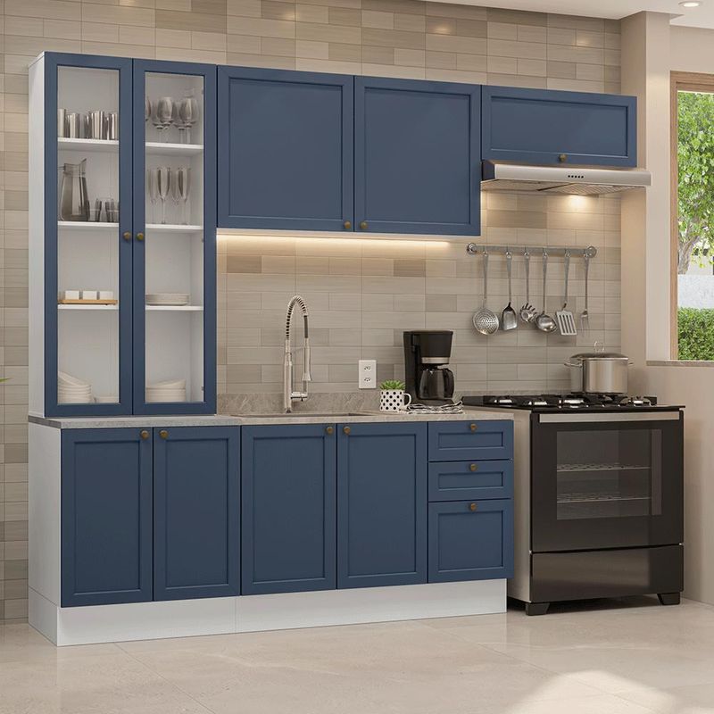 Armário de cozinha completa 270 cm branco vik madesa 05