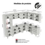 Armário de cozinha completa de canto 465 cm preto nice madesa 01