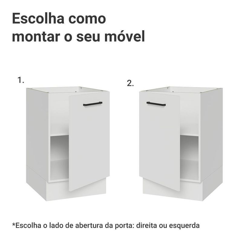 Balcão de cozinha 50cm 1 porta (sem tampo) b agata madesa
