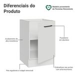 Balcão de cozinha 50cm 1 porta (sem tampo) b agata madesa