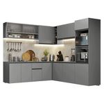 Armário de cozinha completa de canto 445cm suspensa nice madesa 03