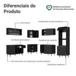 Armário de cozinha completa de canto 445 cm preto nice madesa 01