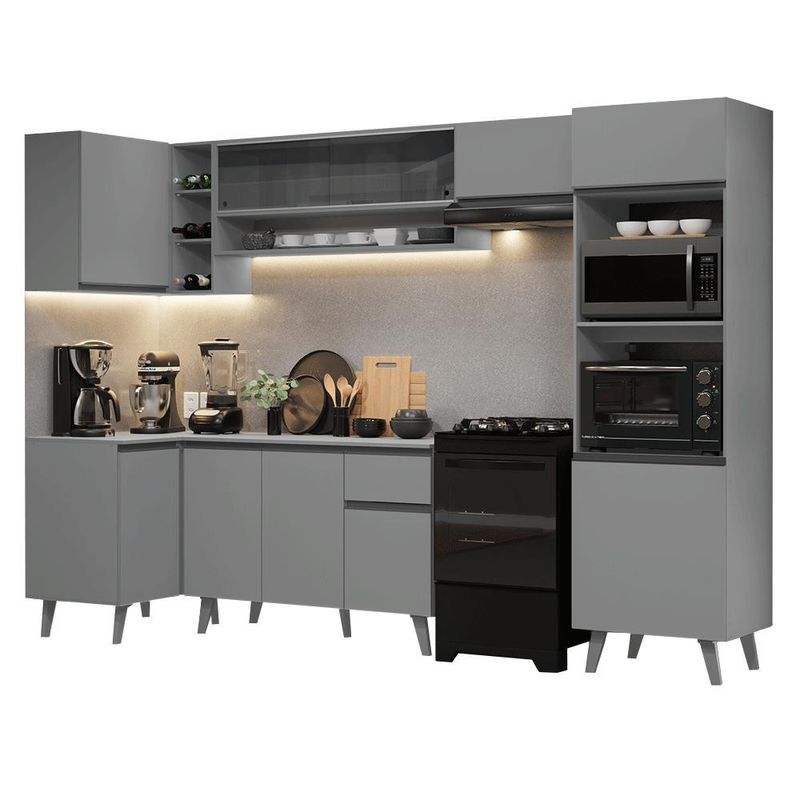 Armário de cozinha completa de canto 385cm nice madesa 04