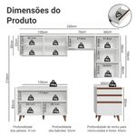 Armário de cozinha completa 250cm branco reims madesa 08