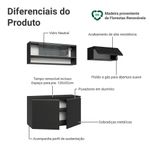 Armário de cozinha compacta 200 cm suspenso preto nice madesa 08 xa