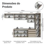 Armário de cozinha completa 300cm suspensa nice madesa 10