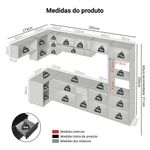 Armário de cozinha completa de canto suspenso 465 cm preto nice madesa 03