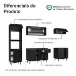Armário de cozinha completa 260 cm preto nice madesa 01