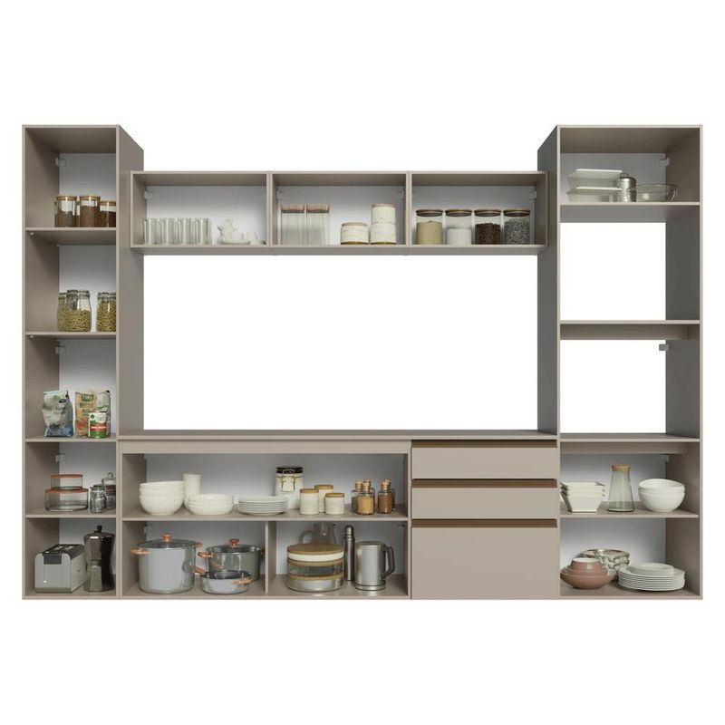 Armário de cozinha completa 280cm suspensa nice madesa 06