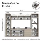 Armário de cozinha completa 280cm suspensa nice madesa 06