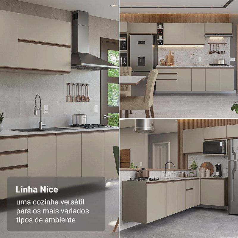 Armário de cozinha completa 280cm suspensa nice madesa 06
