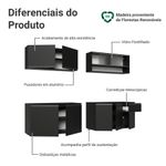 Armário de cozinha completa 260 cm suspenso preto nice madesa 04