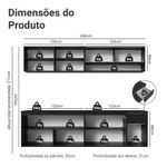 Armário de cozinha completa 260 cm suspenso preto nice madesa 04