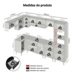 Armário de cozinha completa de canto 465 cm preto nice madesa 05