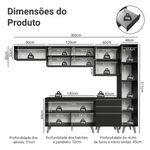 Armário de cozinha completa 300 cm preto nice madesa 05