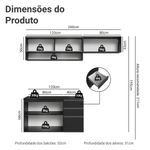 Armário de cozinha compacta 200 cm suspenso preto nice madesa 11 xa