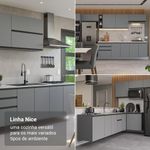 Armário de cozinha completa de canto 445cm suspensa cinza nice madesa 03
