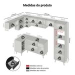 Armário de cozinha completa de canto 465 cm preto nice madesa 08